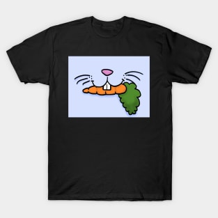 Bunny Mouth With Carrot Face Mask (Blue) T-Shirt